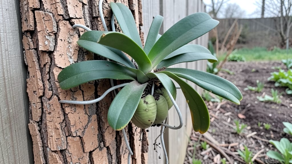 Orchid On Tree Bark: Thriving Air Plant Technique for Lush Growth
